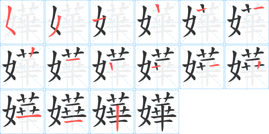 嬅的笔顺笔画