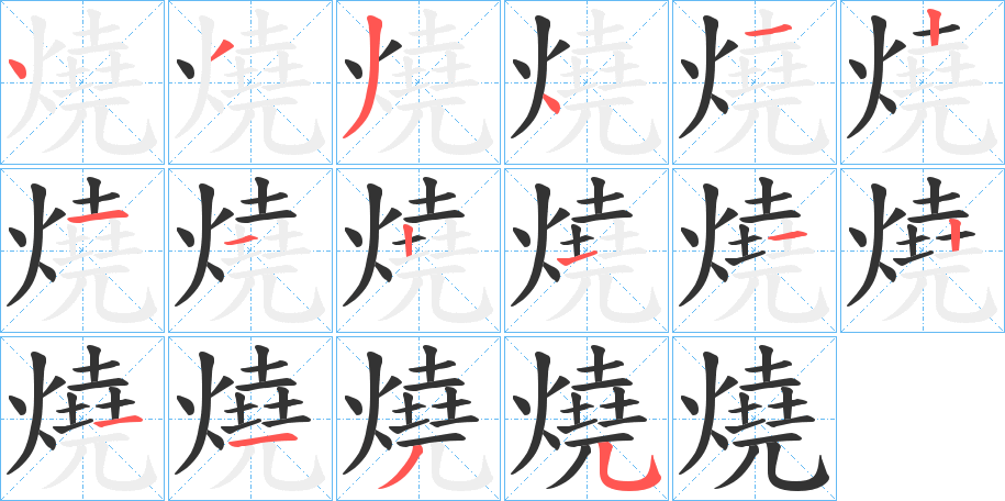 燒的笔顺笔画