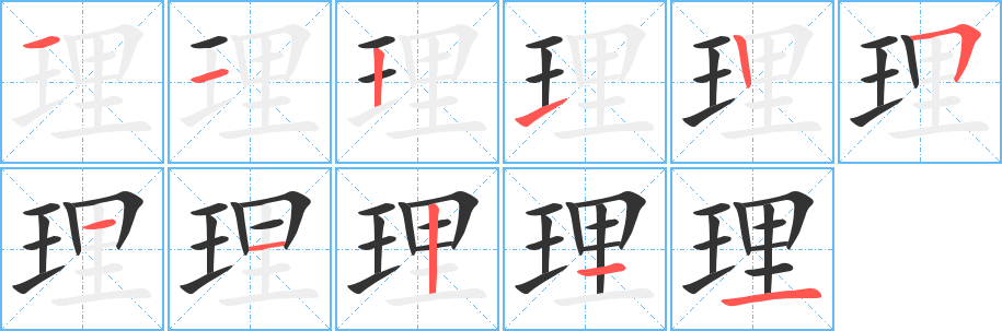 理的笔顺笔画