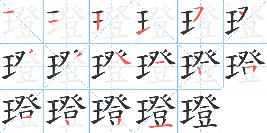 璒的笔顺笔画