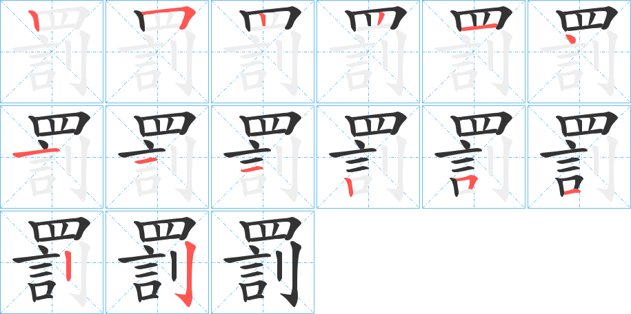 罰的笔顺笔画