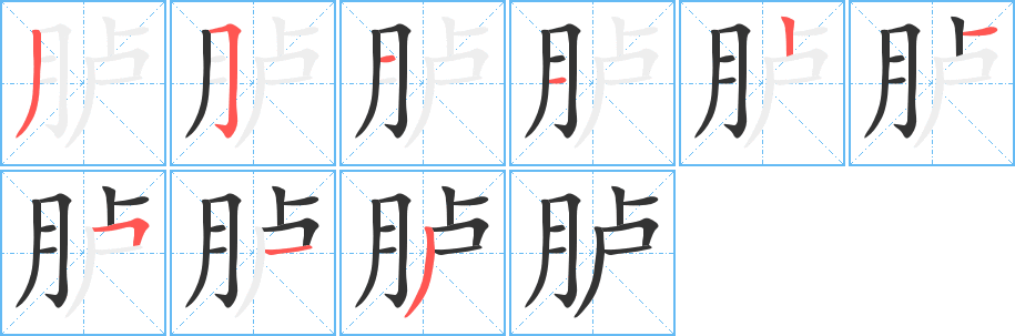 胪的笔顺笔画