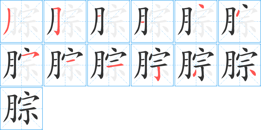 腙的笔顺笔画