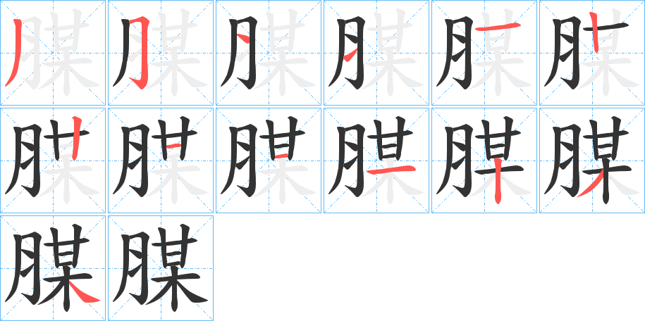 腜的笔顺笔画