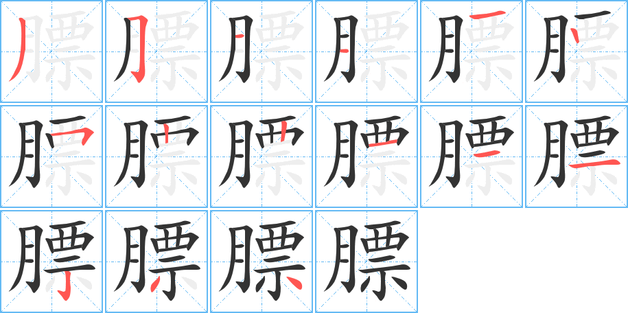 膘的笔顺笔画