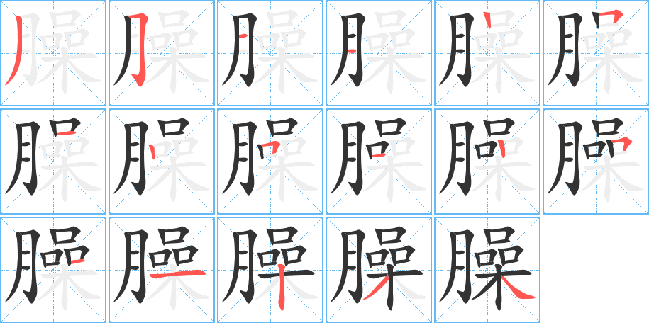 臊的笔顺笔画