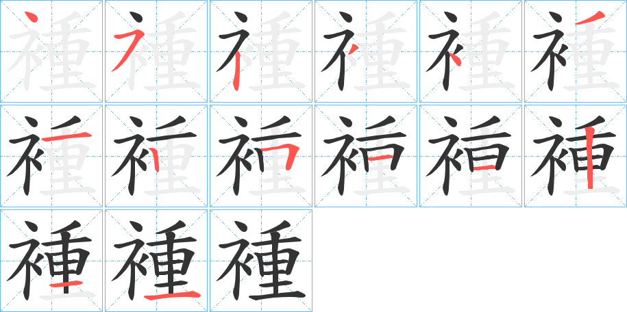 褈的笔顺笔画