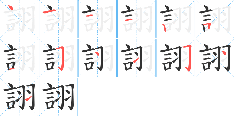 詡的笔顺笔画