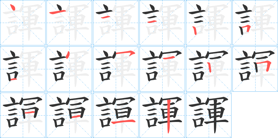 諢的笔顺笔画