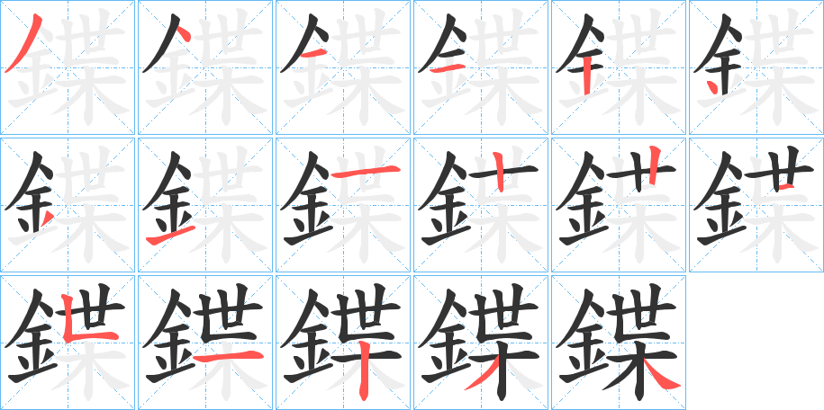 鍱的笔顺笔画