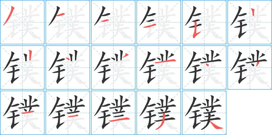 镤的笔顺笔画