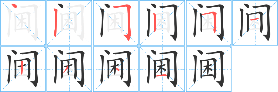 阃的笔顺笔画