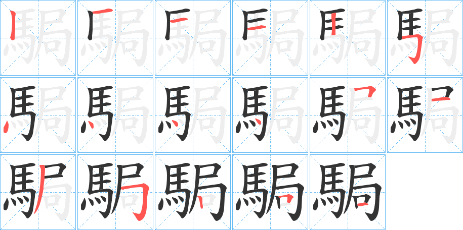 駶的笔顺笔画