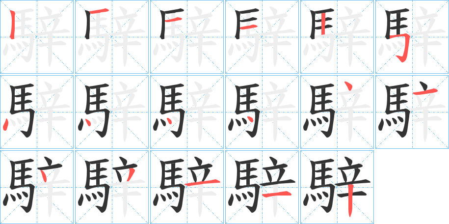 騂的笔顺笔画