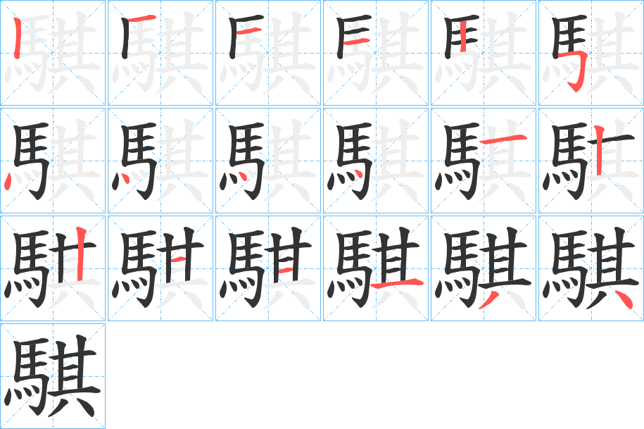 騏的笔顺笔画