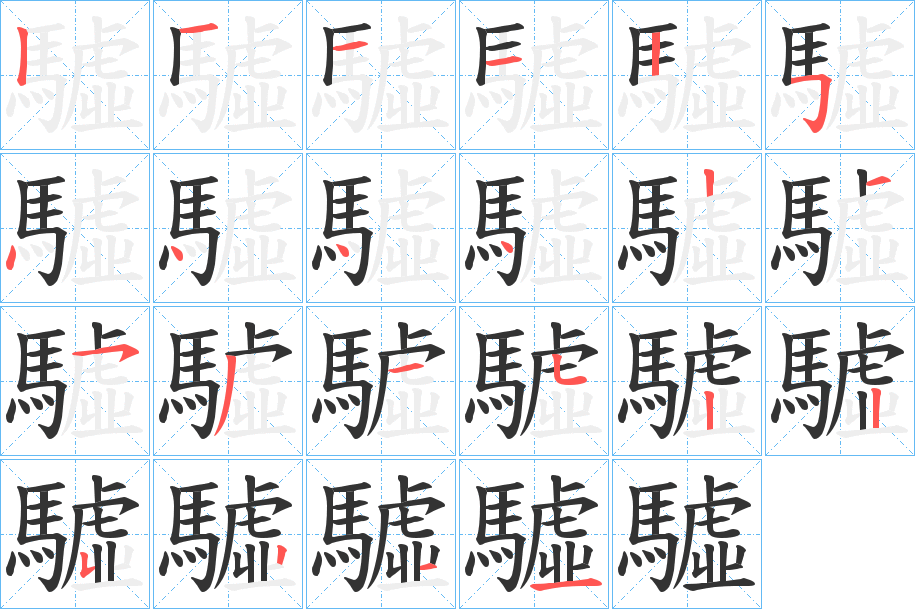 驉的笔顺笔画