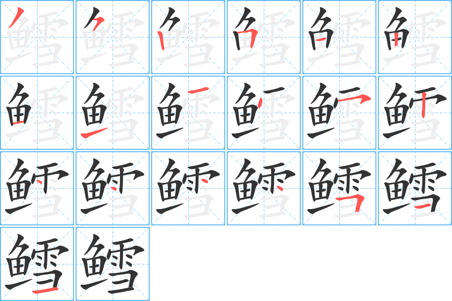 鳕的笔顺笔画