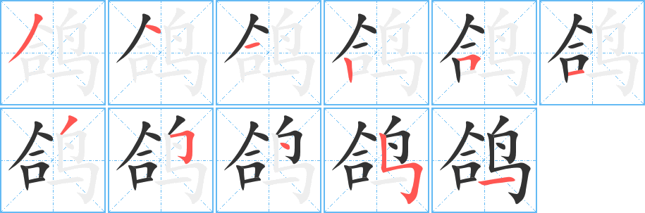 鸽的笔顺笔画